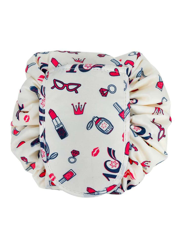 Intirilife One Step Kulturbeutel mit Kordel in CREME GIRLY MOTIV günstig kaufen onesize