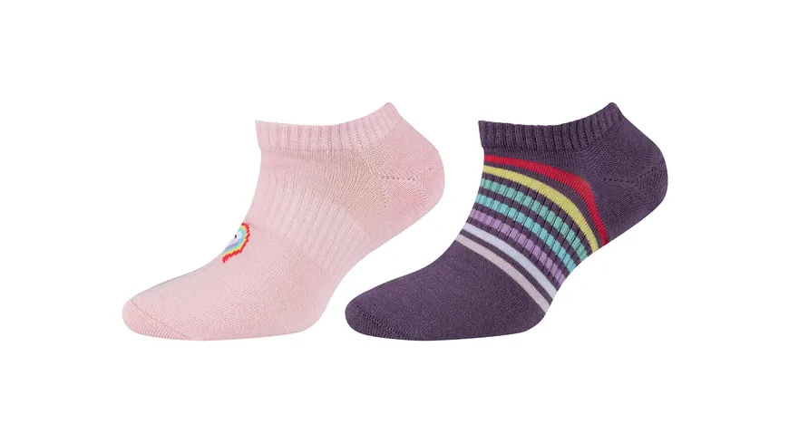 s.Oliver Kinder Sneaker Socken Silky Sustainable Motif 2er Pack lila, rosa