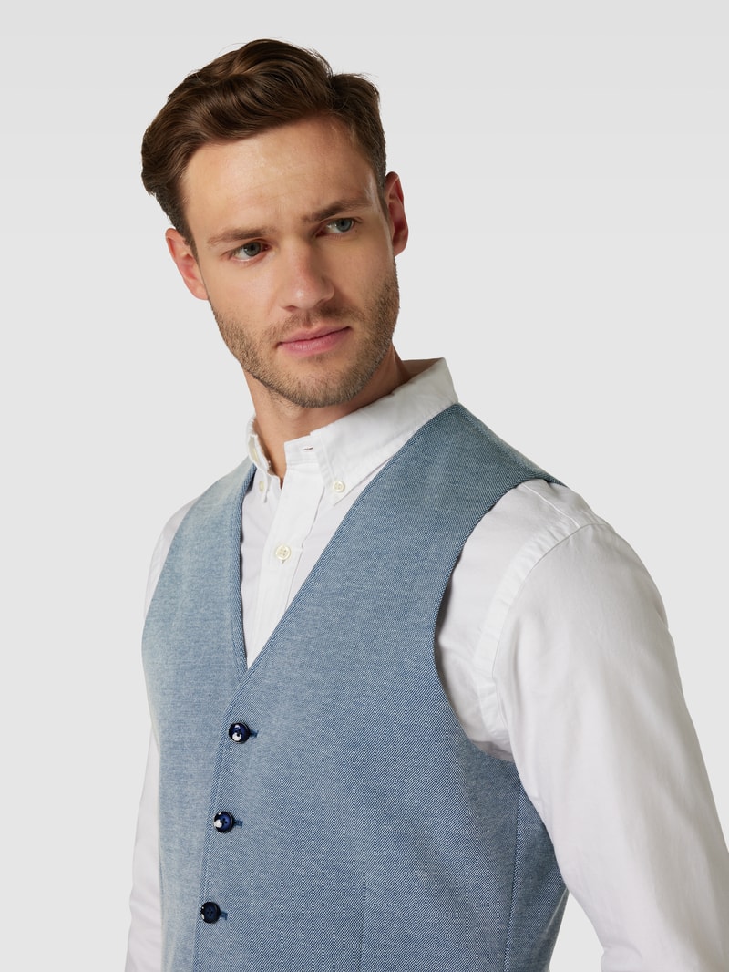 Weste in melierter Optik Modell 'ANDREW' in blau