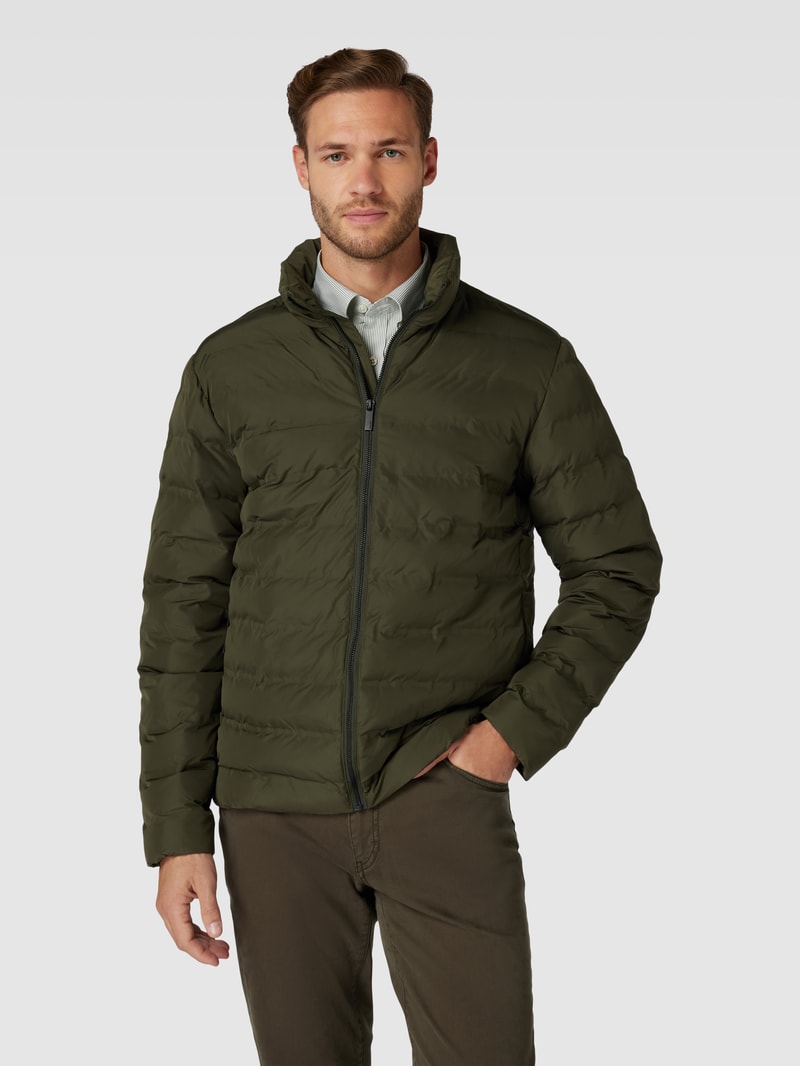 Steppjacke mit Reißverschluss in olivgrün