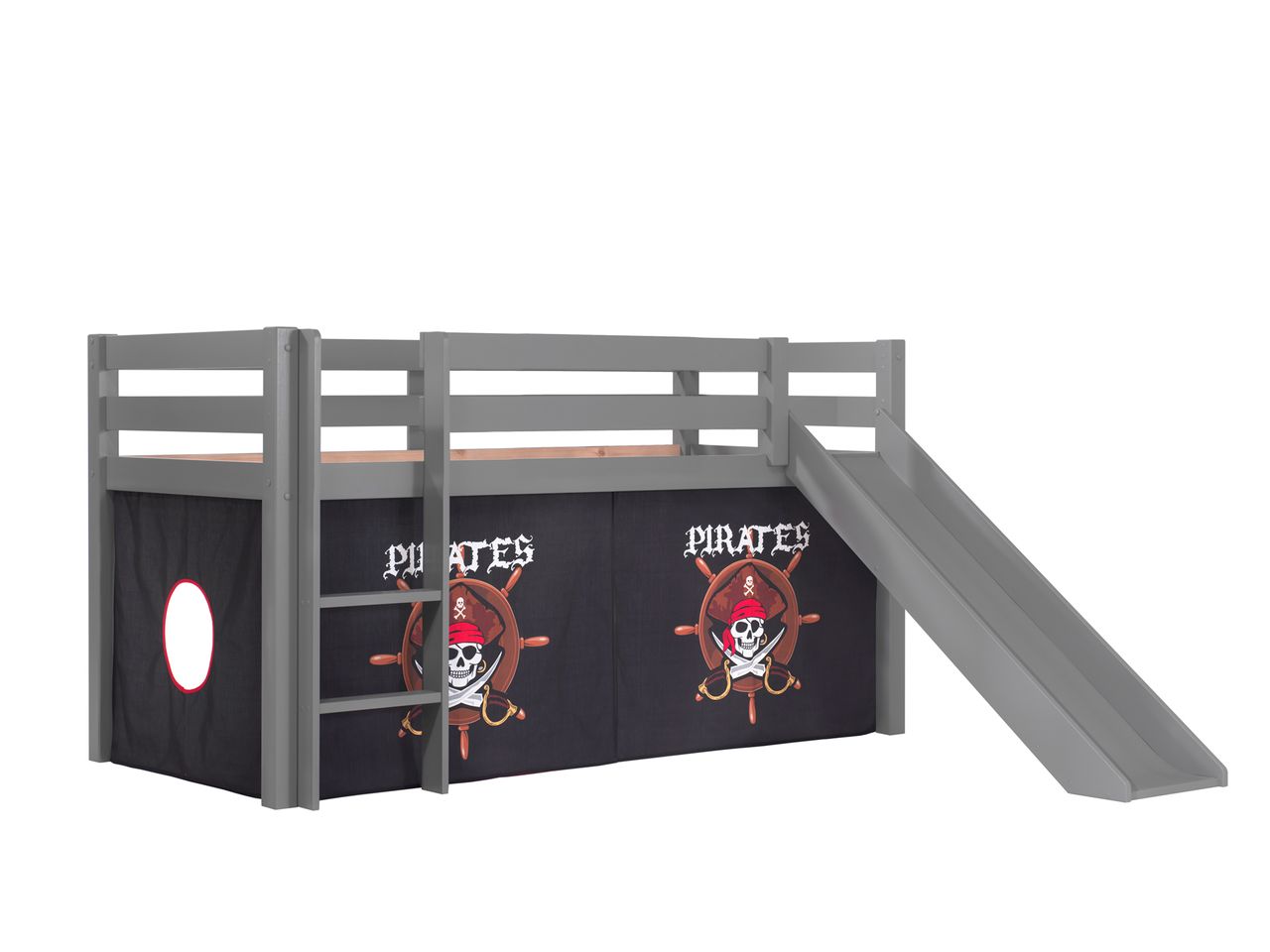 VIPACK Spielbett Pino mit Rutsche und Textilset 