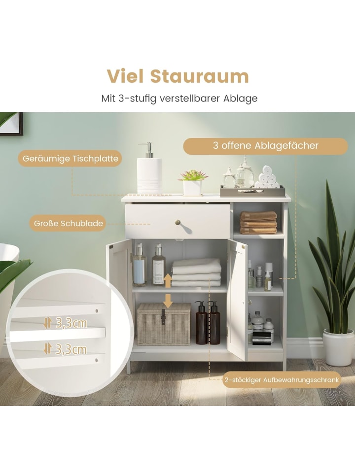COSTWAY Badezimmerschrank in Weiß günstig kaufen 30 cm