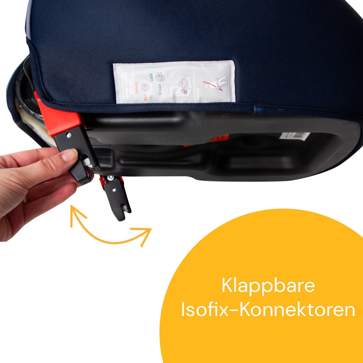 Osann Kindersitzerhöhung Junior Isofix und Gurtfix, ab: 3 Jahren, bis: 12 Jahre, ab: 15 kg, bis: 36 kg, Kindersitzerhöhung mit Isofix und Gurtfix- Gruppe 2/3