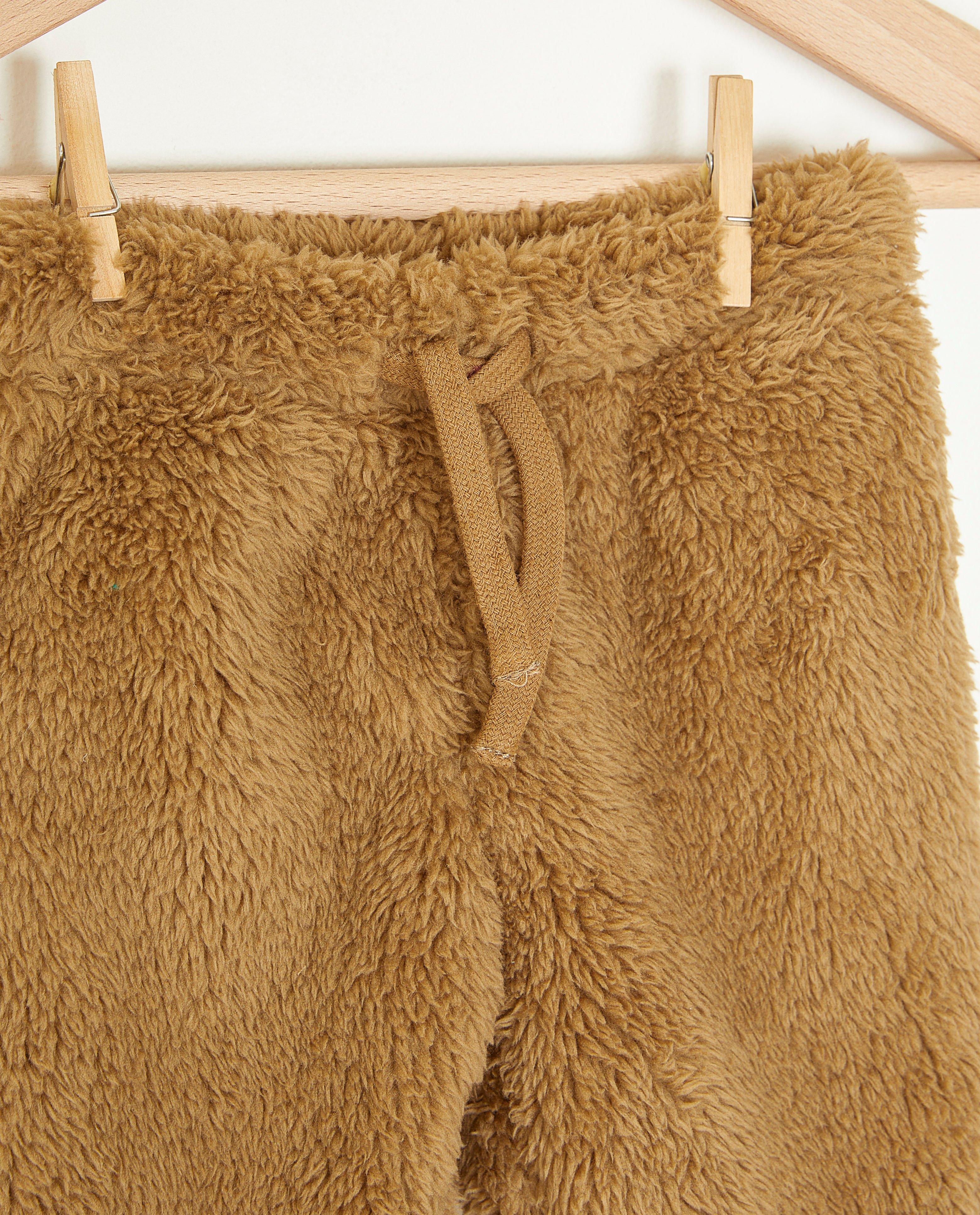 Újszülött 50-68 Barna khaki teddy nadrág