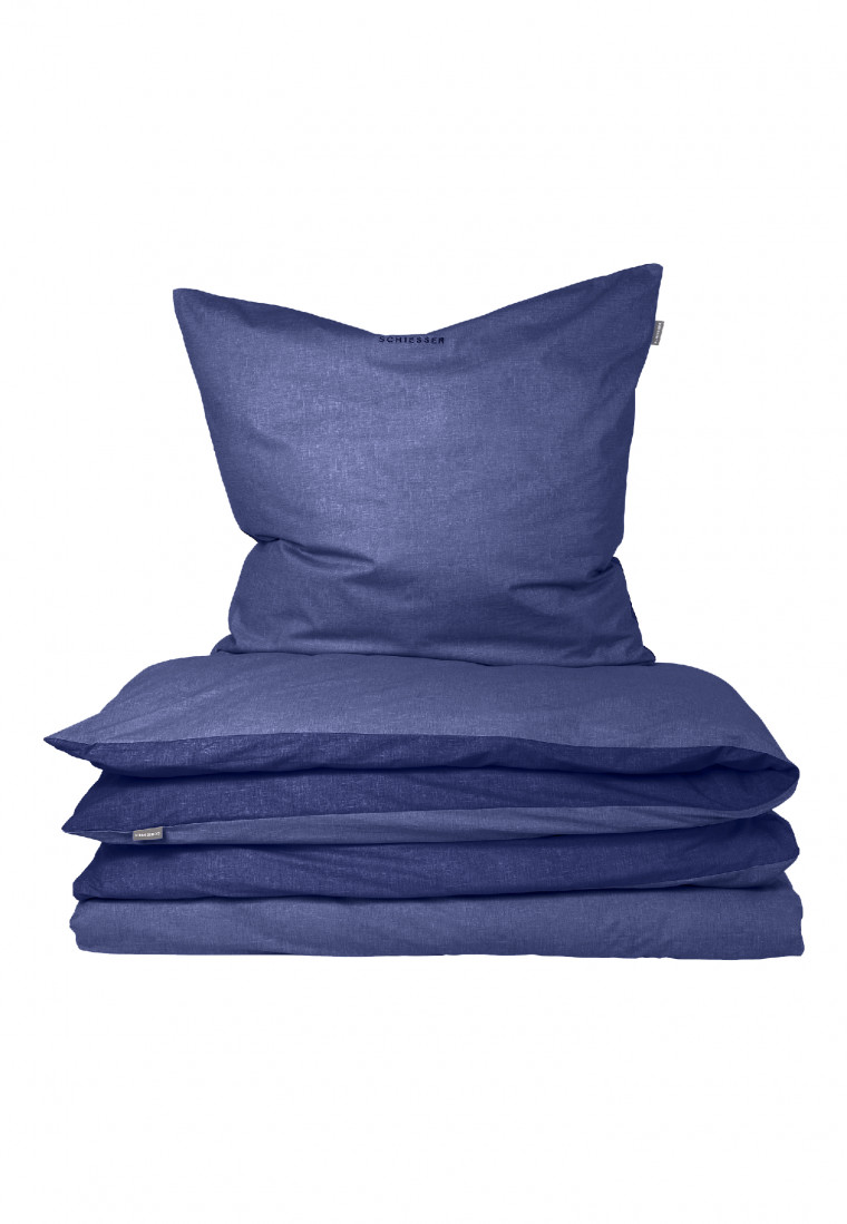 Wende-Bettwäsche 2-teilig Feinbiber blau - SCHIESSER Home