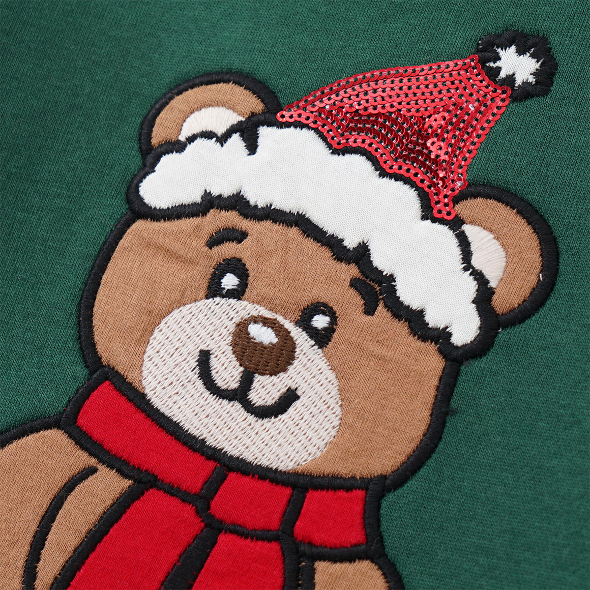 Mädchen Weihnachtssweatshirt mit Applikation dunkelgrün