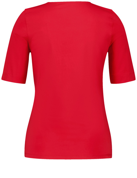 Nachhaltiges T-Shirt mit satiniertem Ausschnitt