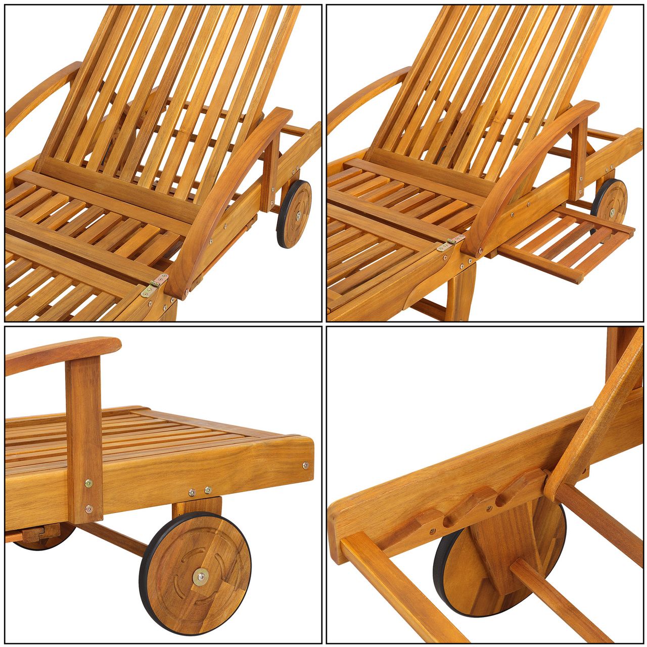 Casaria Sonnenliege Tami Sun 200cm – Akazienholz