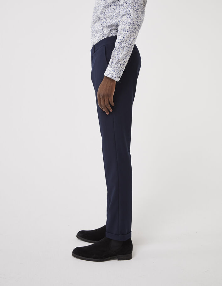 Pantalon de costume SLIM marine Seersucker Homme