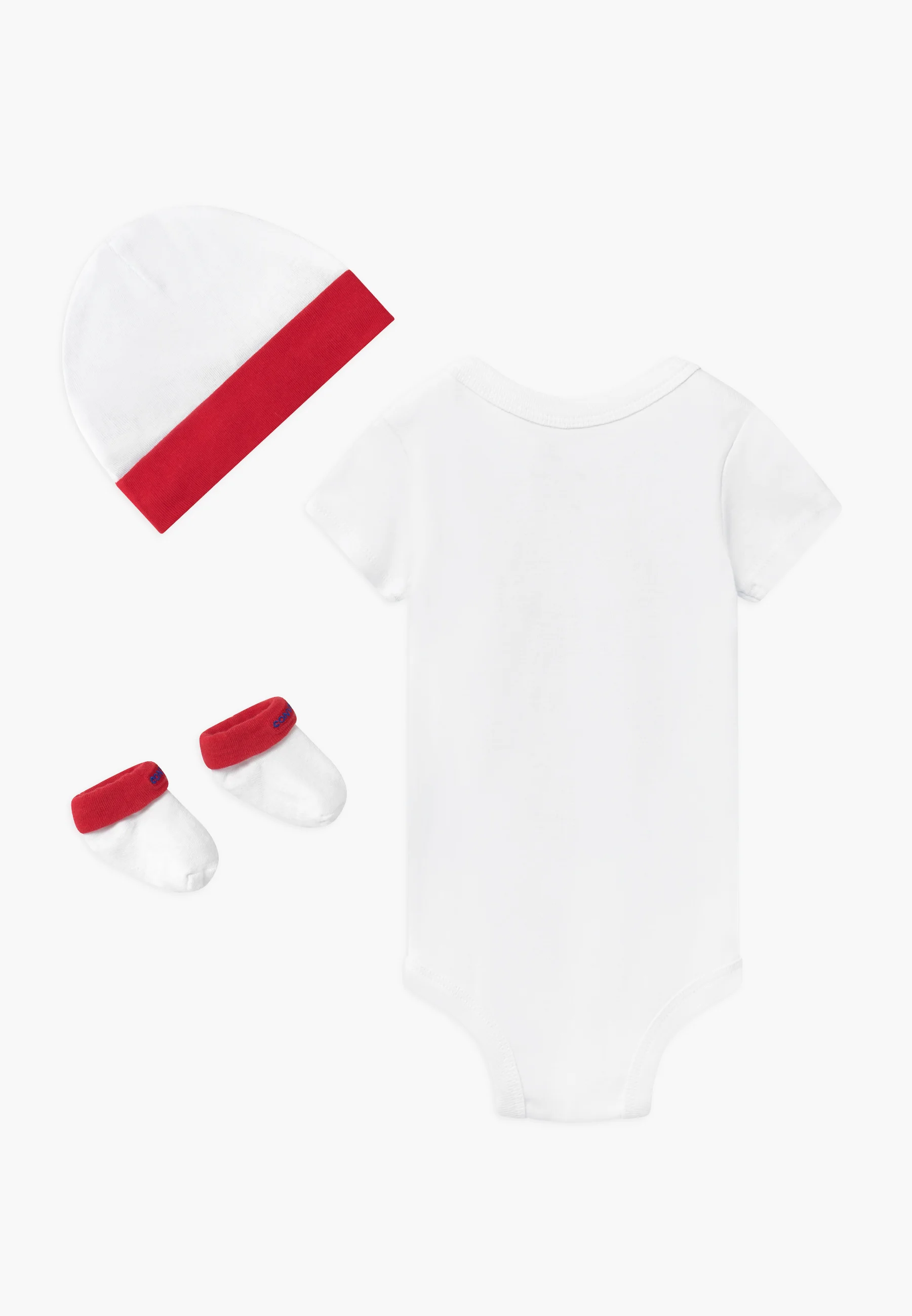 Conjunto unisex de gorro, body y botín para bebé Converse Classic - Regalo para baby shower
