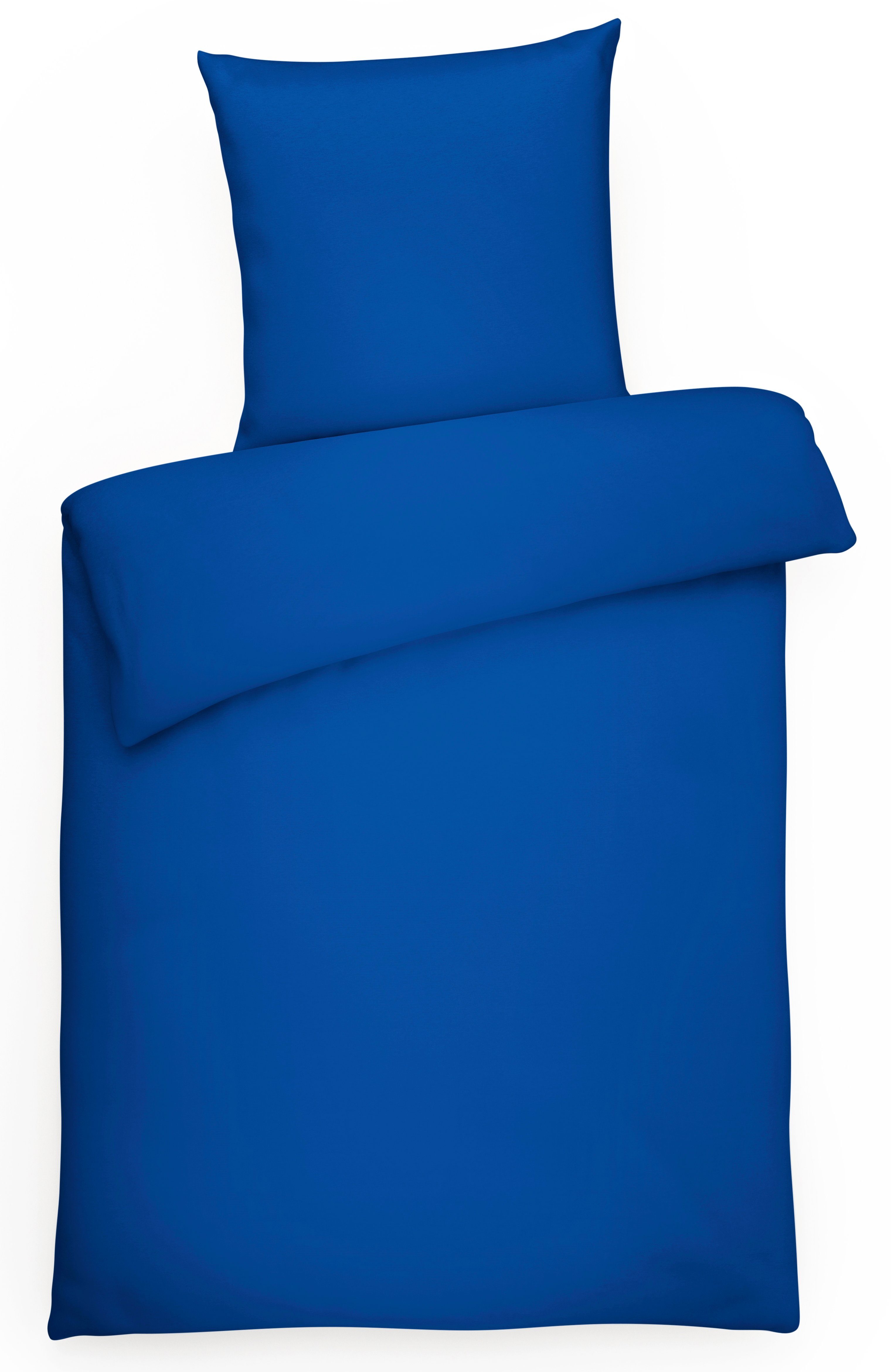 Bettwäsche Mako Satin Bettwäsche Uni Bettwäsche unifarben Satinbettwäsche Set, Carpe Sonno, Mako-Satin, 2 teilig, Mako Satin Bettwäsche 135x200 blaue Bettwäsche Royal-Blau