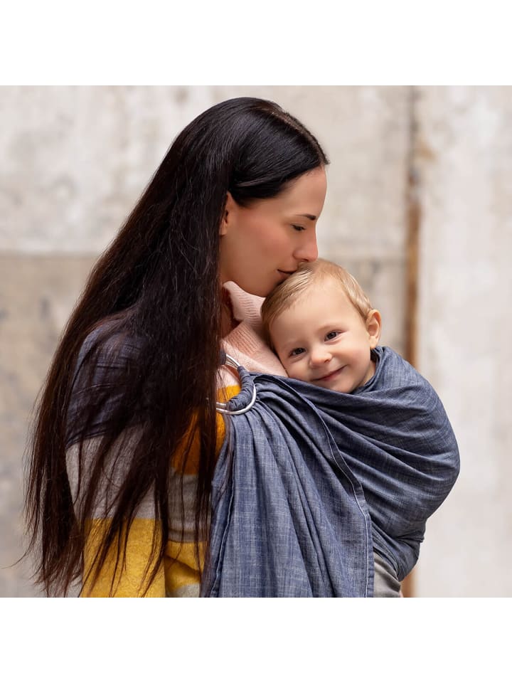 Hoppediz Babytragetuch Ring-Sling in Popeline Denim blau günstig kaufen 200 x 70 cm