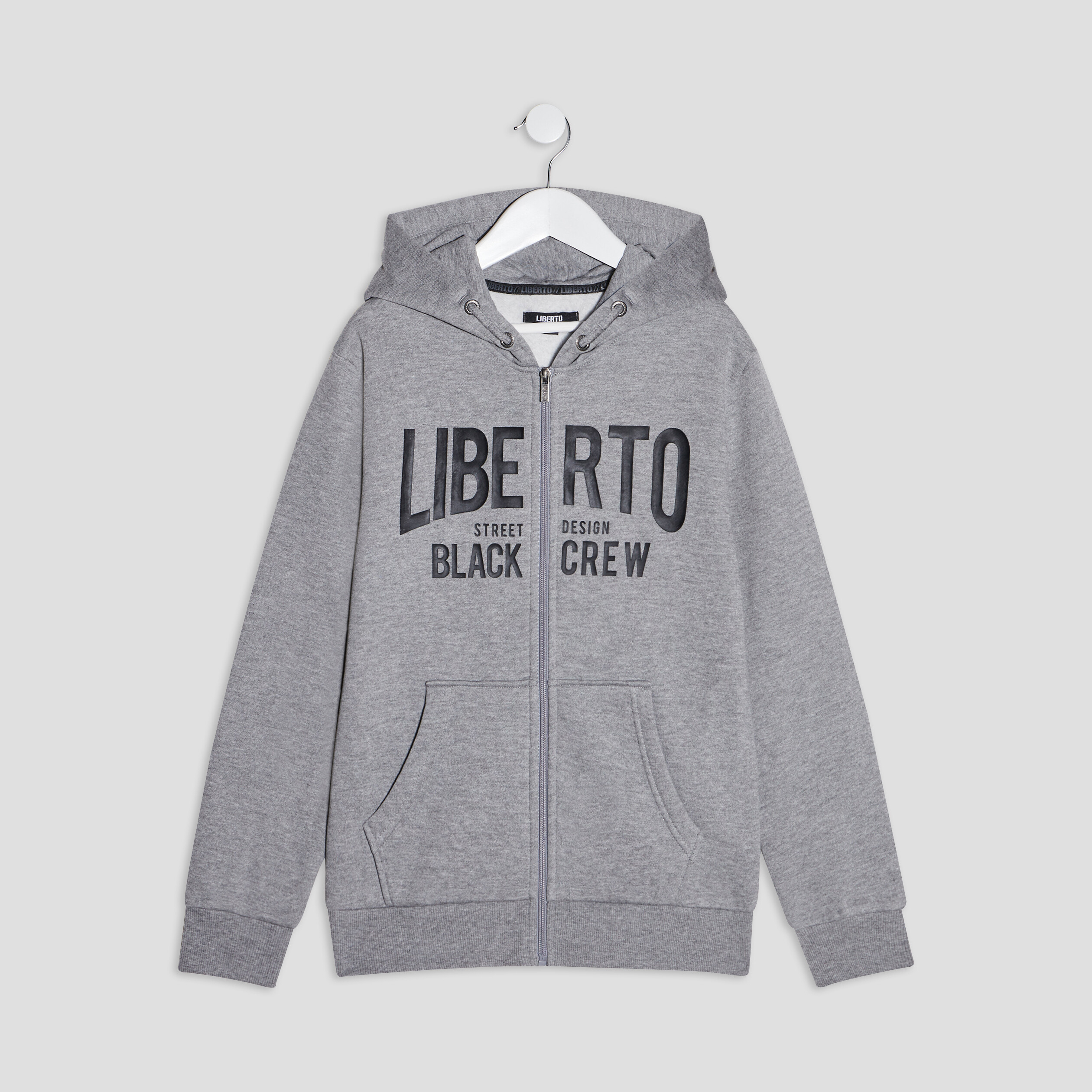 Sweat zippé à capuche Liberto gris argent homme | La Halle