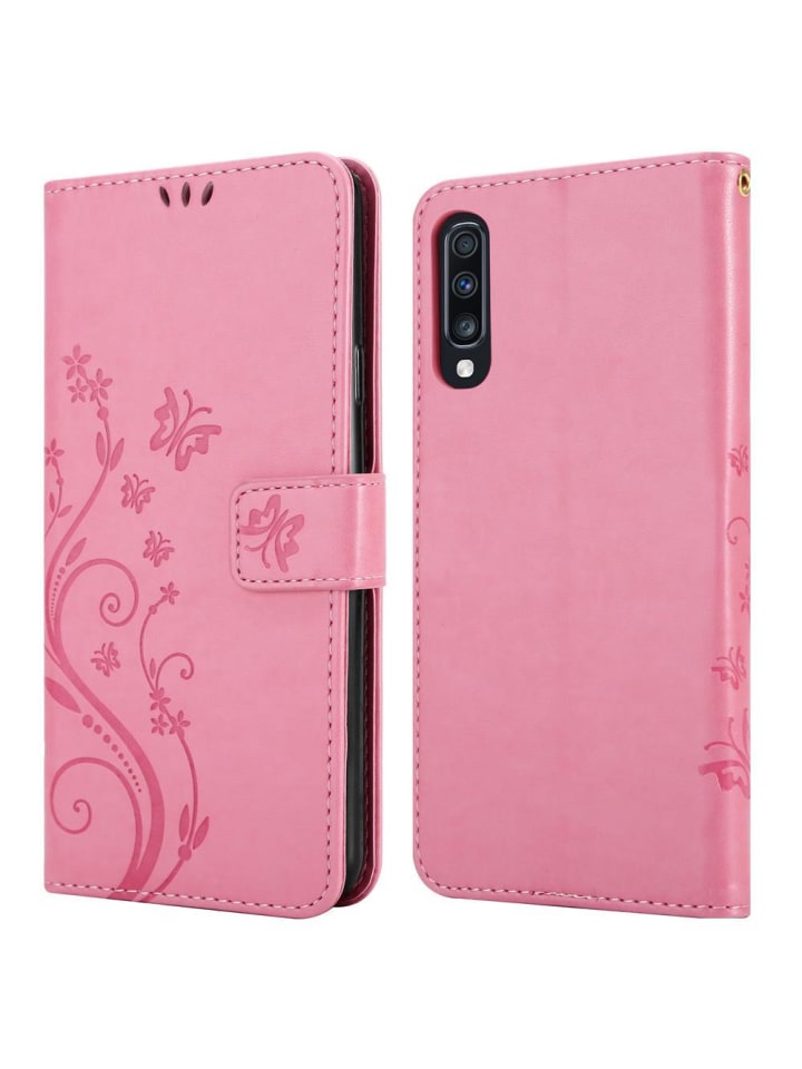 cadorabo Hülle für Samsung Galaxy A70 / A70s Blumen Design in FLORAL ROSA günstig kaufen onesize