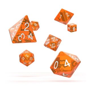 Oakie Doakie Dice Würfel RPG-Set Translucent - Orange (7)