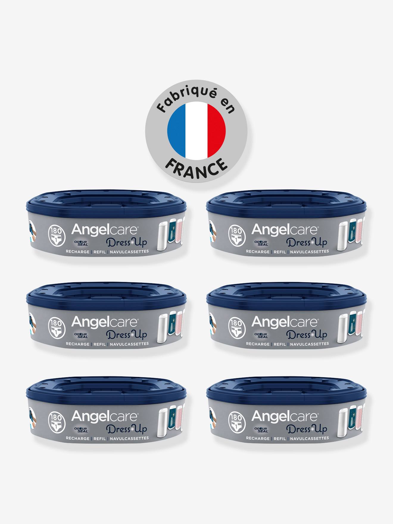 Recharge x6 poubelle Dress Up ANGELCARE bleu et blanc