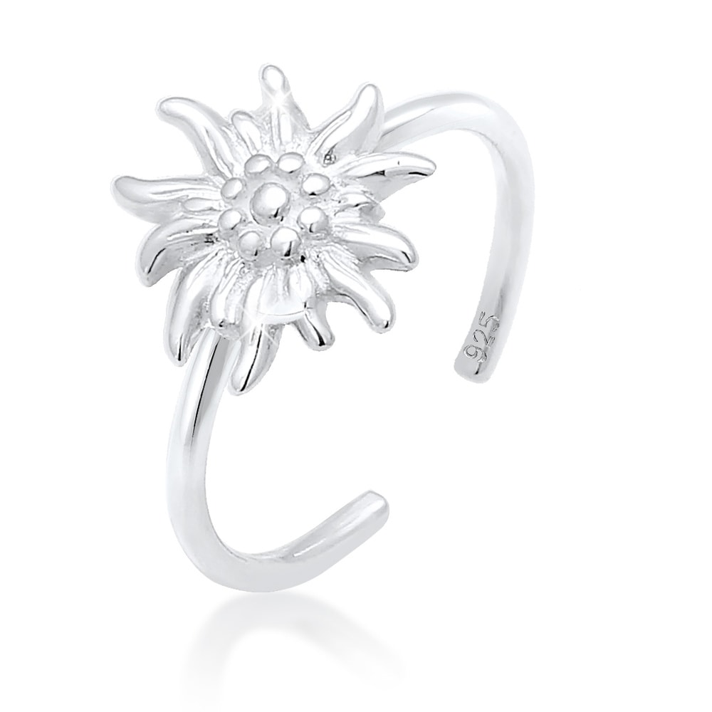 Elli Elli Bague Edelweiss Trachten Verstellbar 925 Silber Bague