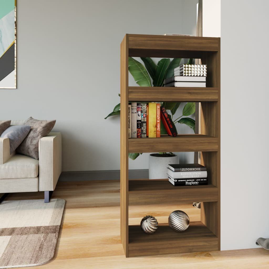 vidaXL Bücherregal Bücherregal/Raumteiler Braun Eichen-Optik Holzwerkstoff, 1-tlg.
