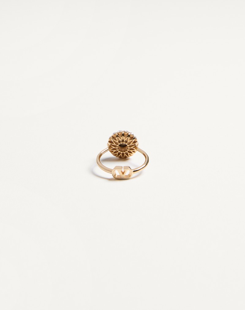 VLogo Signature Ring i Metal, Emalje og Krystaller