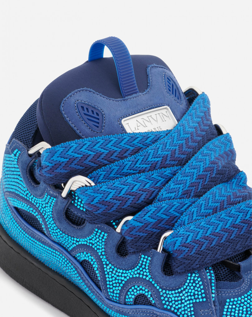 SNEAKERS CURB EN CUIR ET STRASS