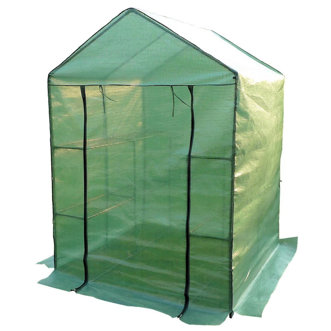 Zelsius Foliengewächshaus Folien Gewächshaus mit 8 Ablagen, 195x143x143 cm, Tomatenhaus, BxTxH: 143 x 143 x 195 cm