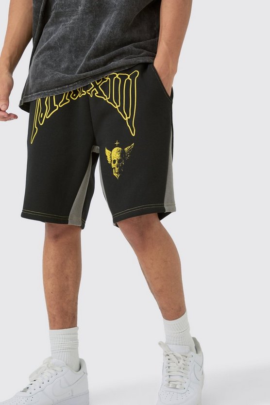 Lockere Shorts mit Kontrast-Naht