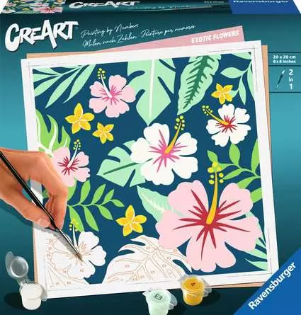 CreArt Exotische Blumen - Malen nach Zahlen für Erwachsene