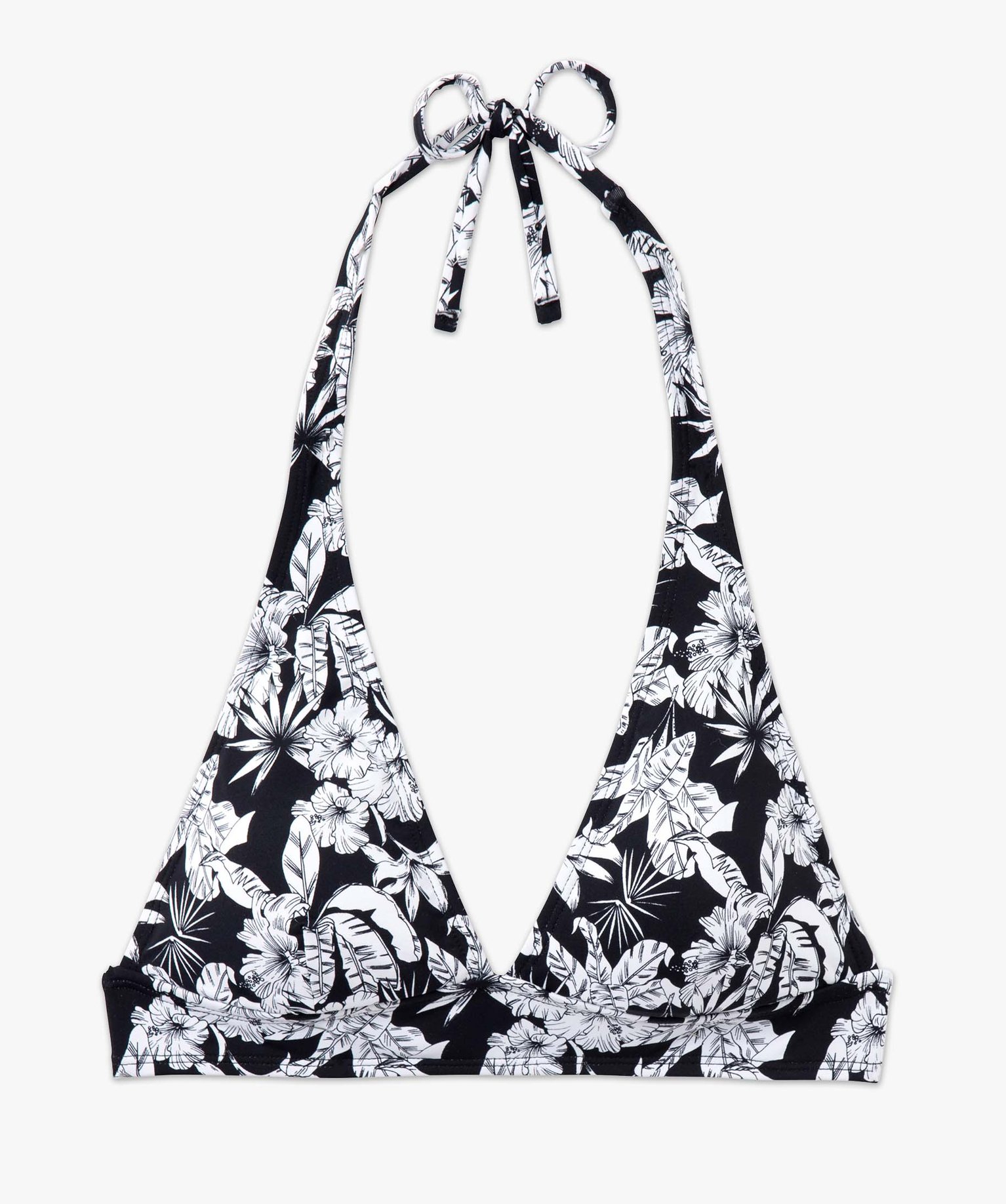 Haut de maillot de bain femme forme triangle à motifs fleuris imprime | GEMO