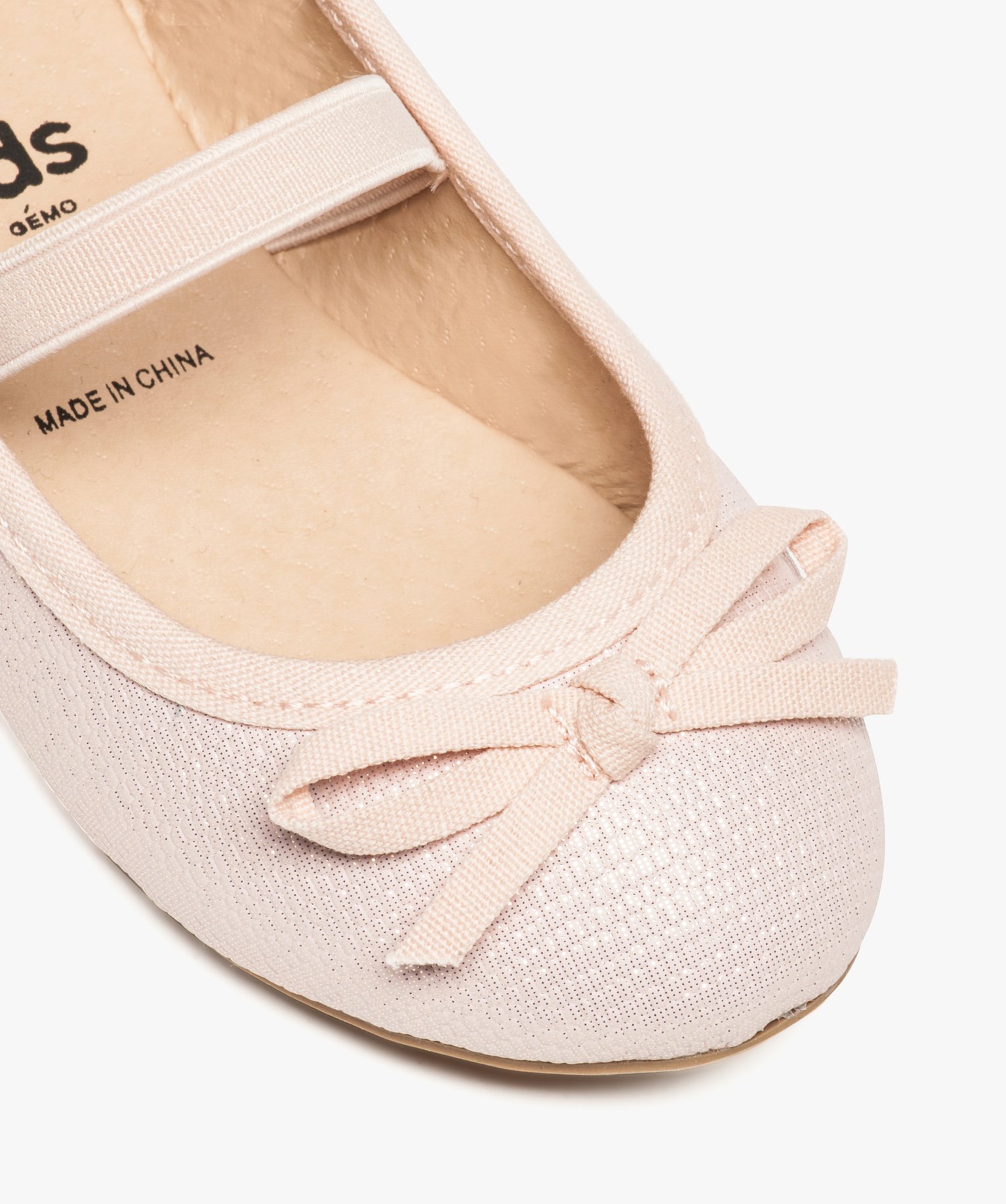 Ballerines fille brillantes à élastique rose | GEMO