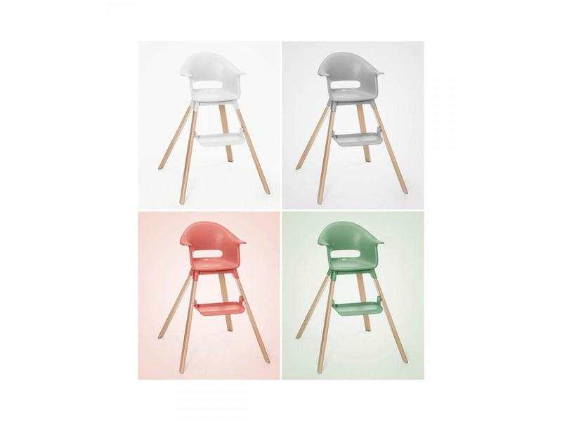 Chaise haute Clikk et coussin gris