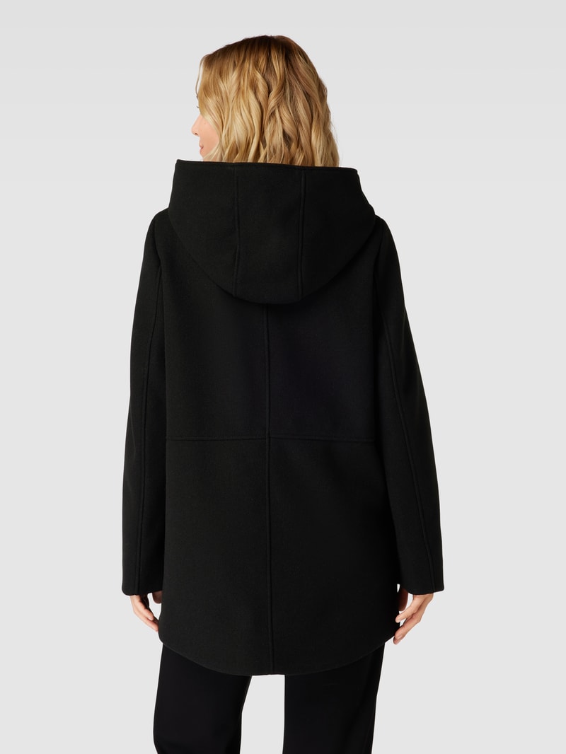 Kurzmantel mit Eingrifftaschen in schwarz