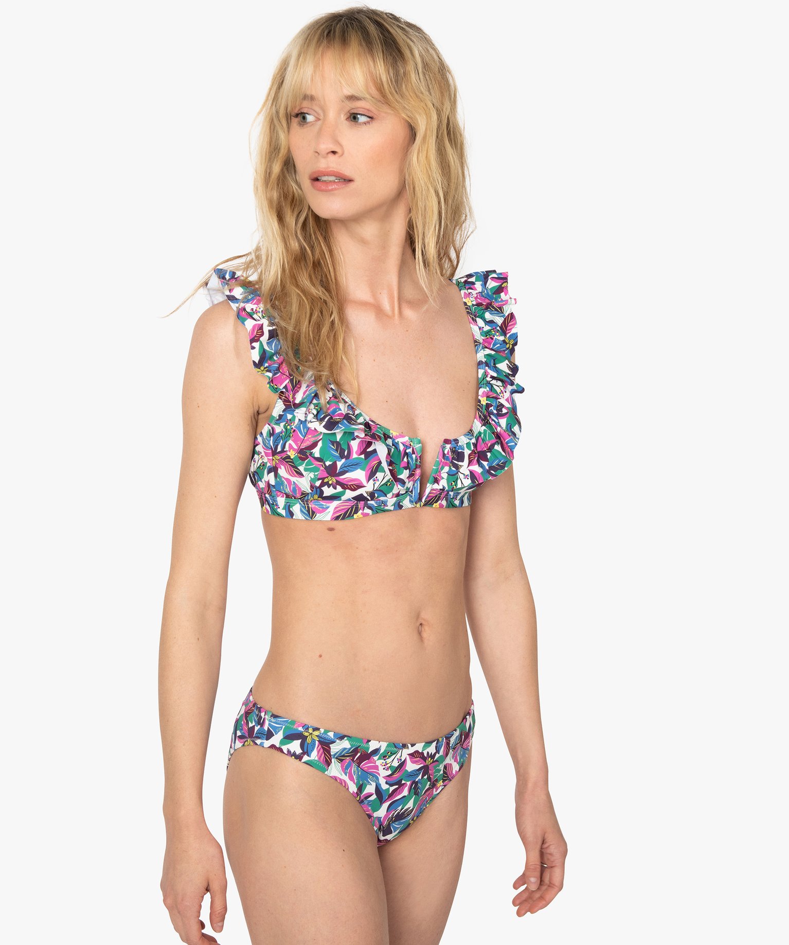 Bas de maillot de bain femme forme slip imprime | GEMO