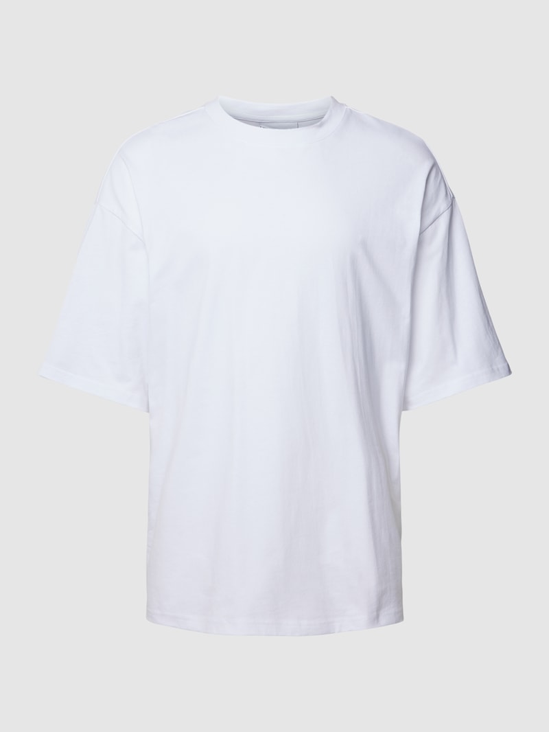 Oversized T-Shirt mit überschnittenen Ärmeln in weiß