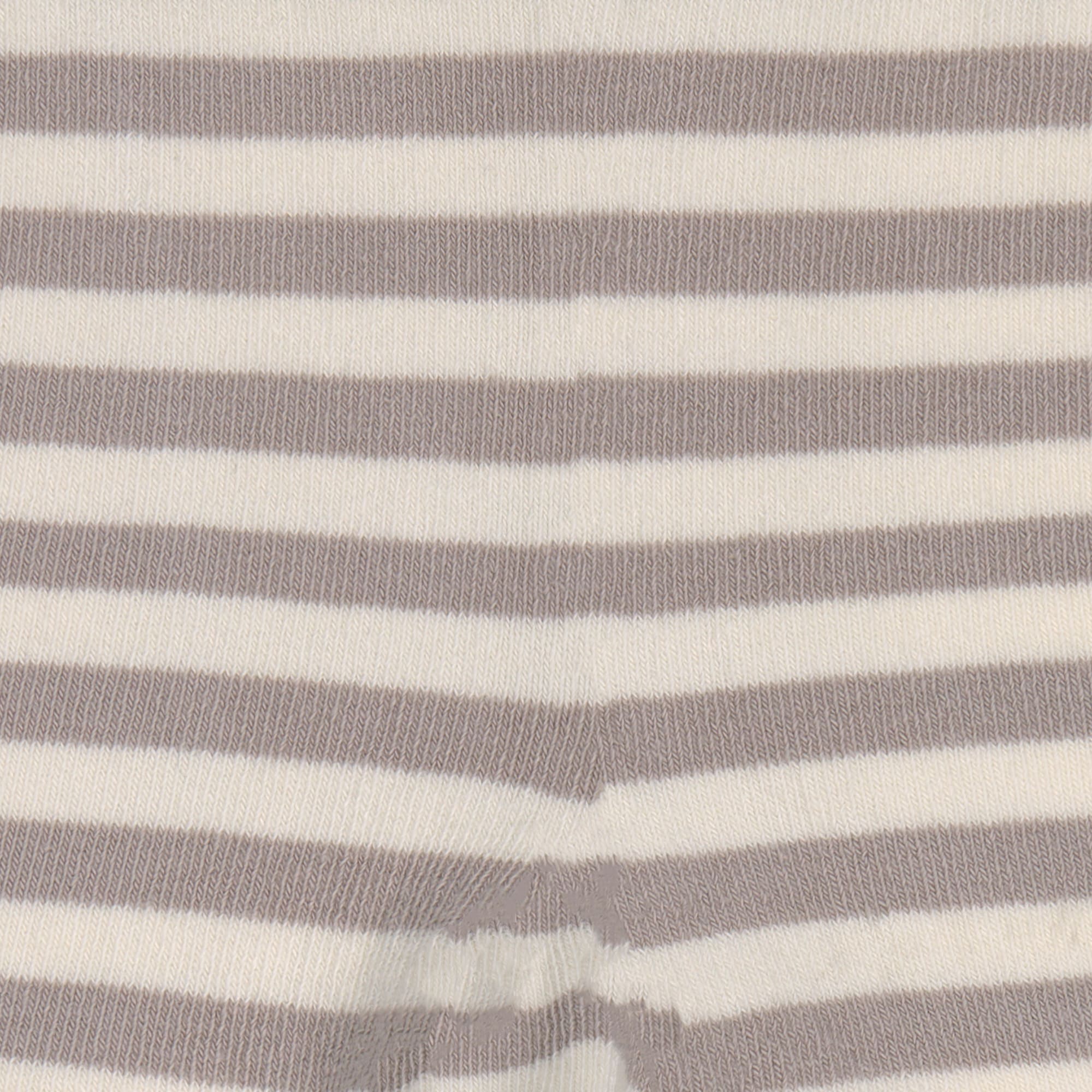 Strumpfhose GOTS - Tights, Streifen Taupe Weiß