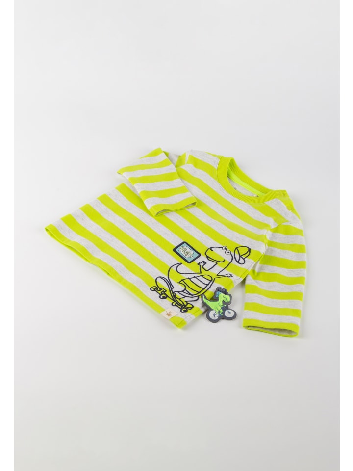 Sigikid Langarmshirt Sporty Dino in Neongelb/Hellgrau günstig kaufen