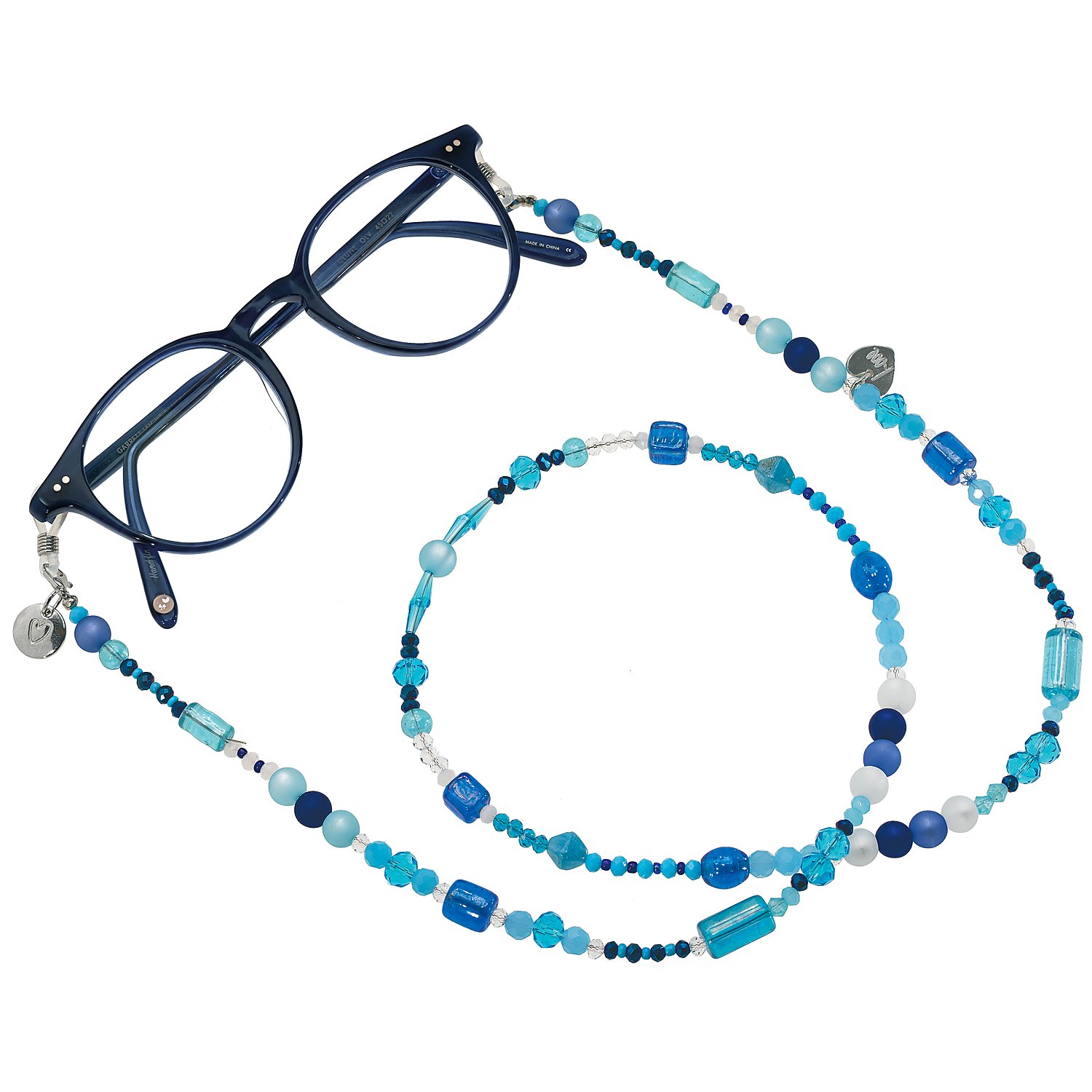 Glasperlenmix, blau, 8–22 mm, 100 g