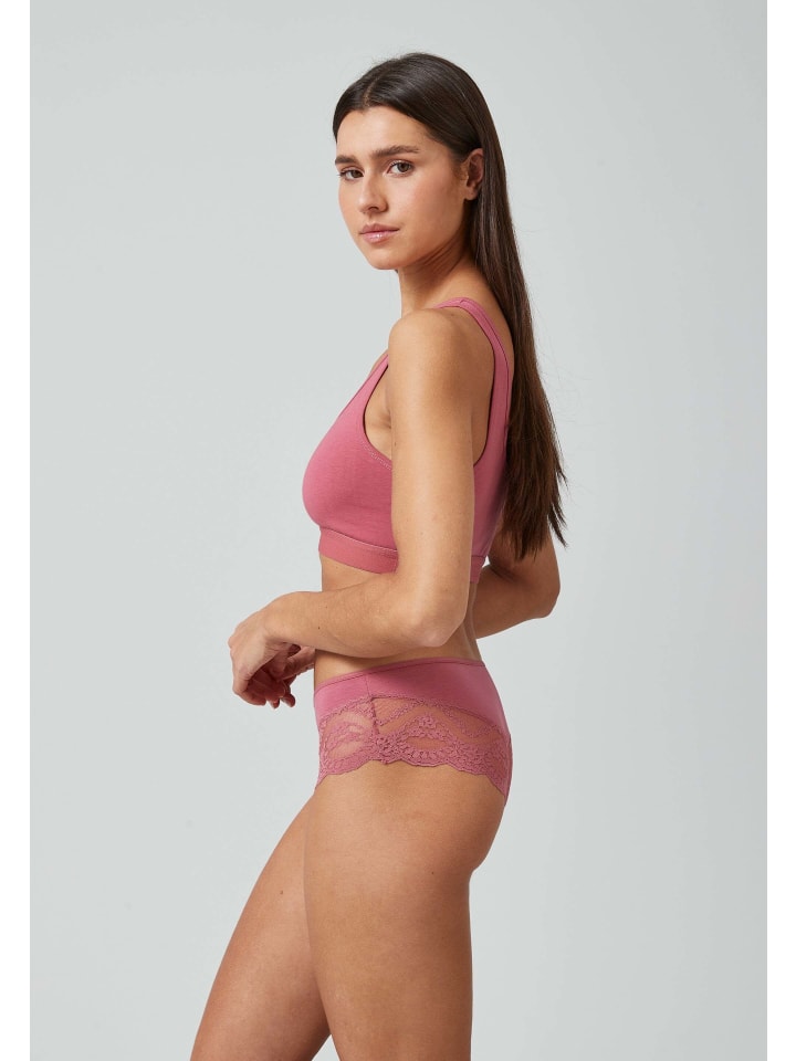 SNOCKS Hipster mit Spitze aus Bio-Baumwolle 3 Stück in Mauve günstig kaufen