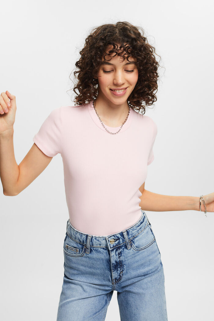 T-Shirt aus geripptem Jersey
