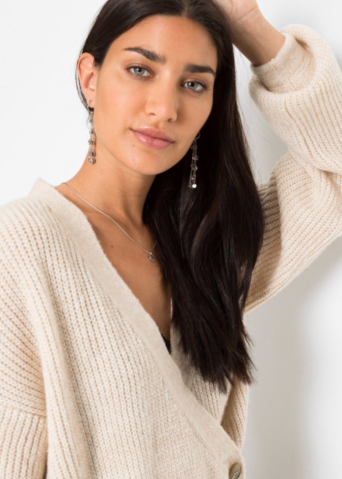Oversized-Pullover in Wickeloptik