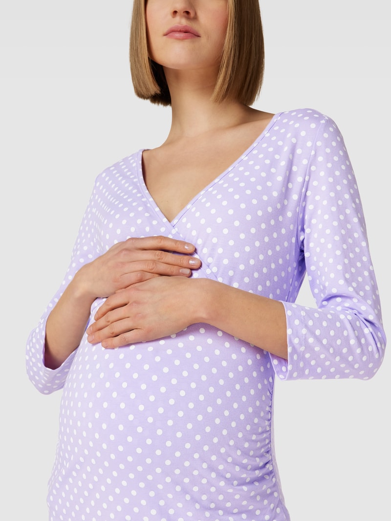 Umstands-Pyjama mit 3/4-Arm und Stillfunktion in lila