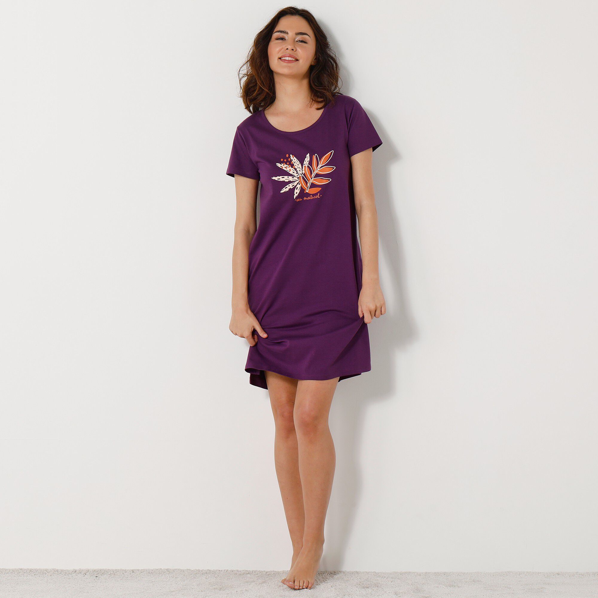 Chemise de nuit courte motif 