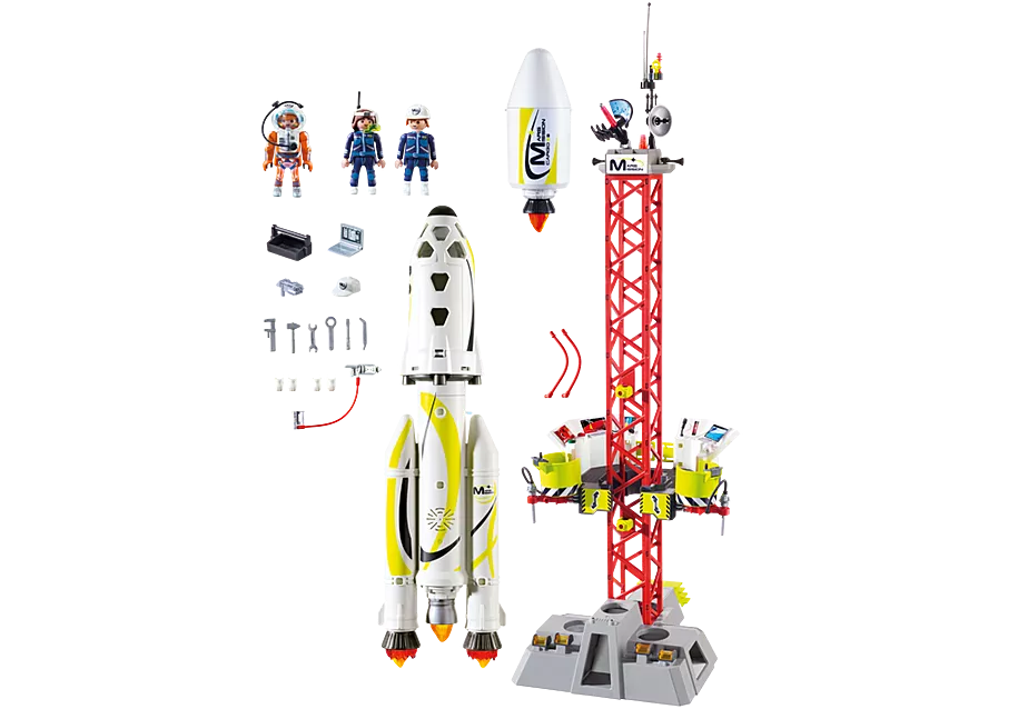 Mars-Rakete mit Startrampe