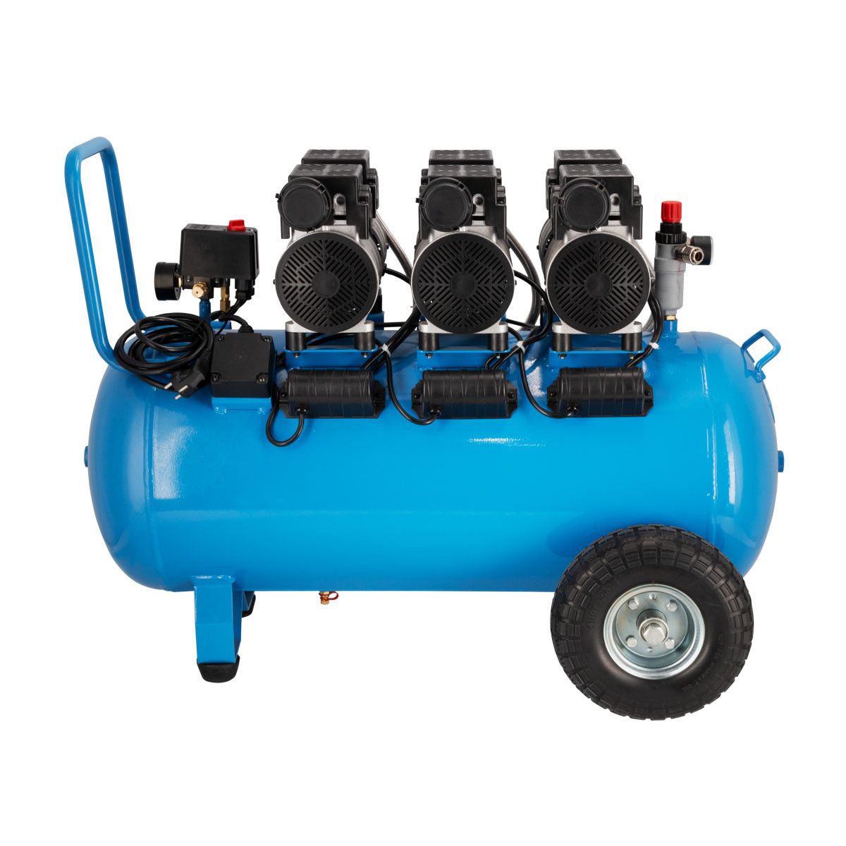 Compresseur Airpress 36537 LMO 100-380 Silent, sans huile, 8 bar, 3 ch (3 x 1 ch) / 2,25 kW, 280 l/min, 90 l