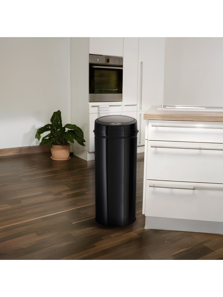 Echtwerk Edelstahl Abfalleimer mit Sensor 42 l in Schwarz günstig kaufen onesize