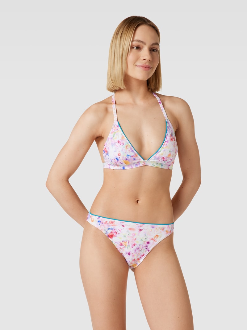 Bikini-Oberteil mit Allover-Muster in blau