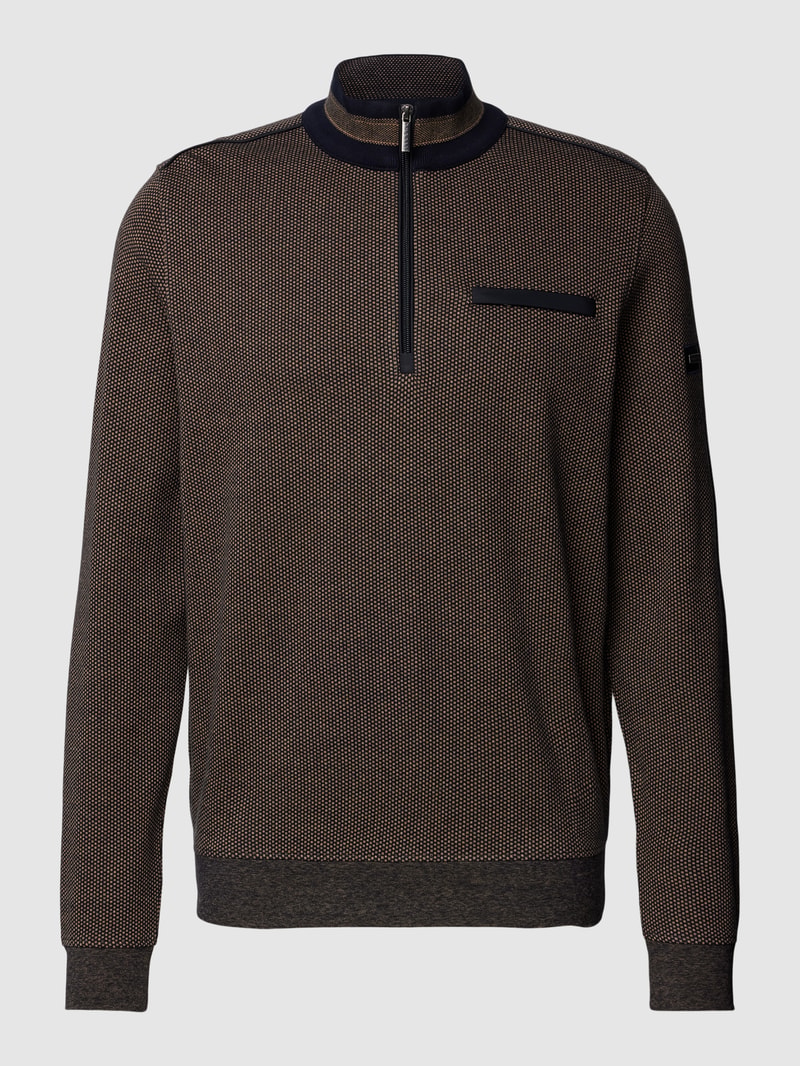 Sweatshirt mit Stehkragen in beige