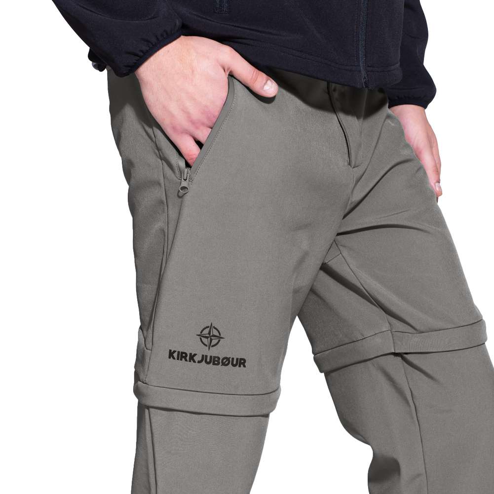 KIRKJUBØUR® Zip-Off Herren 2-in-1 Trekking Wanderhose grau