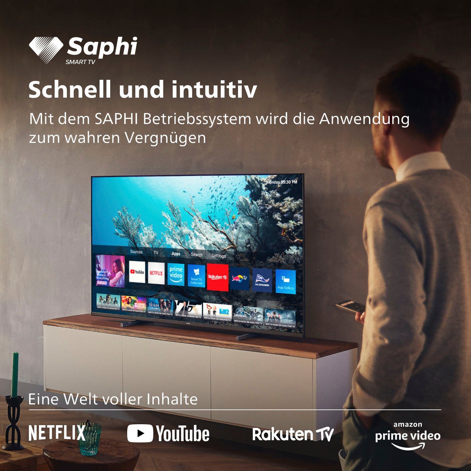 Philips 50PUS7657/12 LED-Fernseher (126 cm/50 Zoll, 4K Ultra HD, Smart-TV)