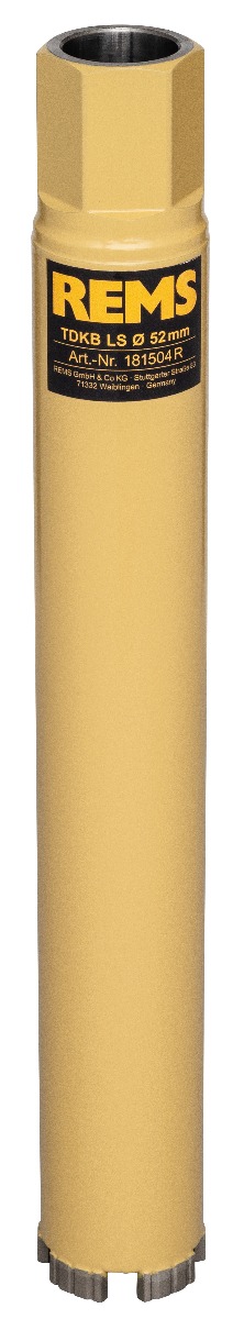 Rems 181504 R TDKB LS 52 × 320 × UNC 1¼ Diamantkernebor Lasersvejset Tør til mikroimpulsteknik