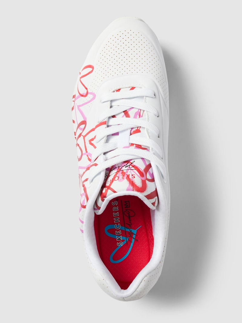 Sneaker mit Motiv-Print Modell 'UNO' in weiß